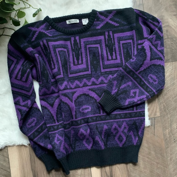 Vintage Sweaters - Vintage 80’s Koman knit Sweater SZ Small